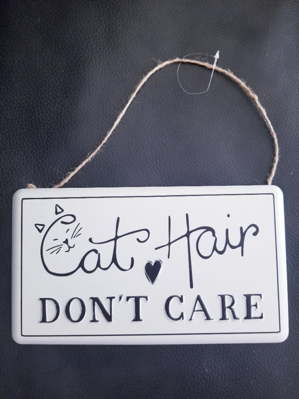 Cat Hair Don't Care Metal Sign